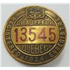 Image 4 : #28 1920'S QUEBEC CHAUFFEUR BADGES CANADA LOT OF 6