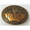 Image 6 : #28 1920'S QUEBEC CHAUFFEUR BADGES CANADA LOT OF 6