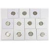 Image 1 : #39 LOT OF 11 10 CENT SILVER DIMES CANADA ASSORTED