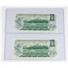 Image 2 : #67  LOT 2 1973 CANADA ONE DOLLAR BILLS SEQUENTIAL