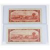 Image 2 : #68 LOT 2 1954 CANADA TWO DOLLAR BILLS NOTES