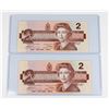 Image 1 : #70 1986 CANADA TWO DOLLAR BILL PAPER MONEY LOT