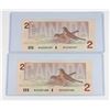 Image 2 : #70 1986 CANADA TWO DOLLAR BILL PAPER MONEY LOT