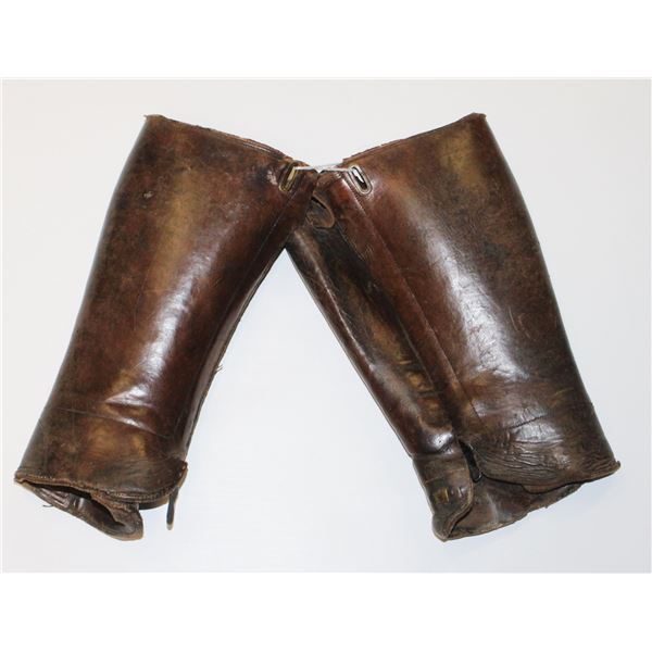#97 OFFICER'S LEATHER MILITARY LEGGINGS BRITISH