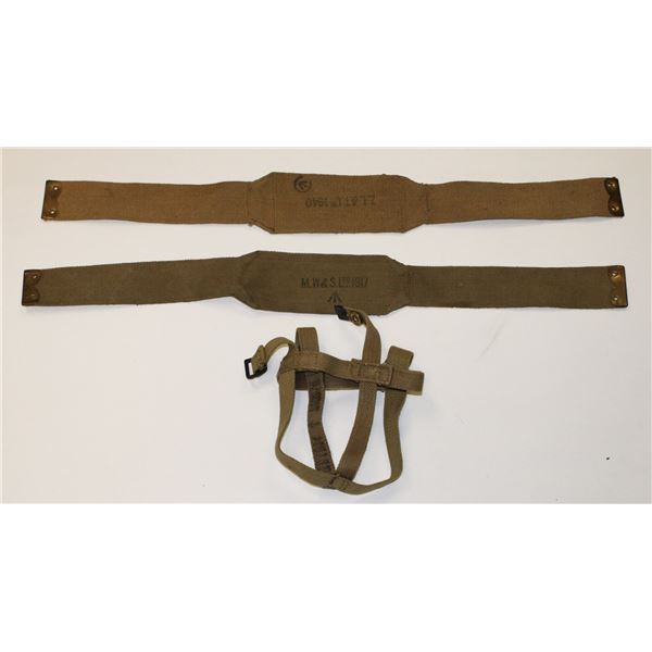 #102 1917 BRITISH + 1940 CANADA STRAP W/ CANTEEN