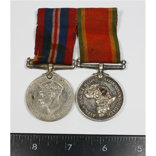 #145 NAMED SILVER SOUTH AFRICA WW2 MEDAL PAIR