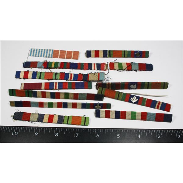 #147 LARGE LOT BRITISH CANADA MEDAL BARS MOUNTING