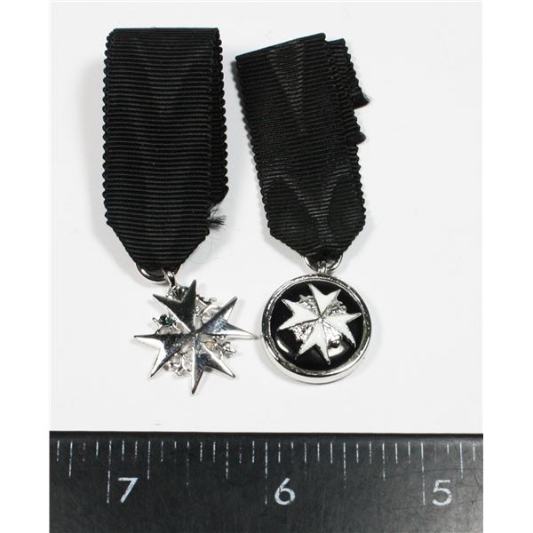 #157 PAIR ORDER OF ST. JOHN MINIATURE MEDAL TYPES