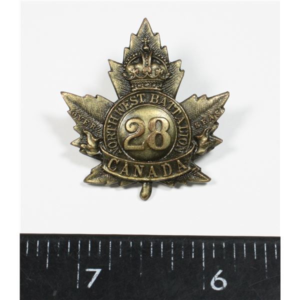 #161 WW1 CANADIAN 28TH CEF CAP BADGE BATTALION