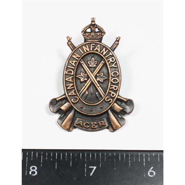 #165 WW2 CANADIAN INFANTRY CORPS CAP BADGE