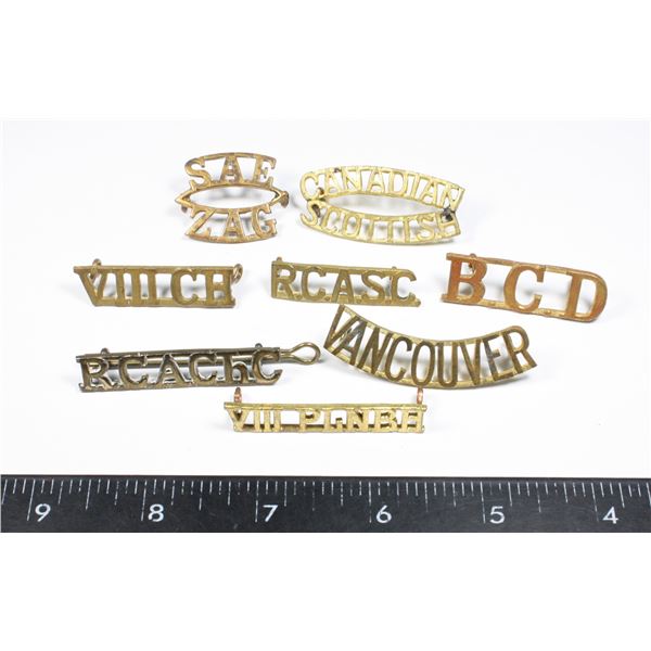 #170 LOT SHOULDER TITLES BRITISH COLUMBIA DRAGOONS
