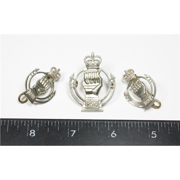 #188 ROYAL CANADIAN ARMOURED CORPS CAP BADGE SET
