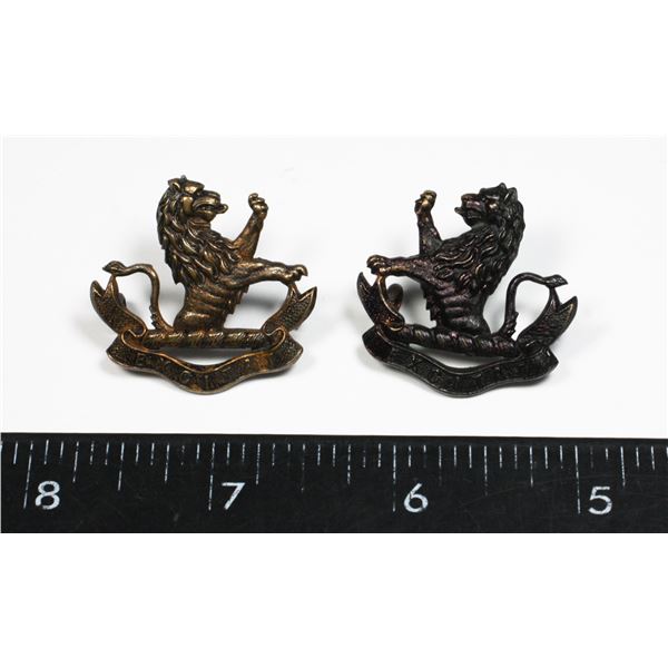 #222  95TH SASKATCHEWAN RIFLES COLLAR BADGES SET