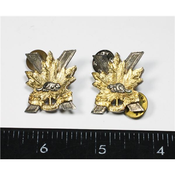 #227 PAIR CANADIAN COLLAR BADGE SET