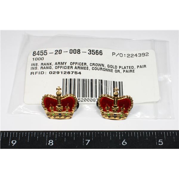 #231 ARMY OFFICERS CROWNS GOLD PLATED IN BAG