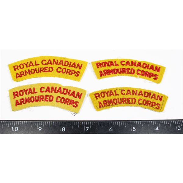 #256 2 PAIRS ROYAL CANADIAN ARMOURED CORPS TITLES