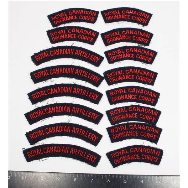 #260 8 PAIRS CANADIAN SHOULDER TITLES RCOC RCA