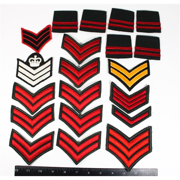 #262 LARGE LOT CHEVRON RANK INSIGNIA AND SLIP