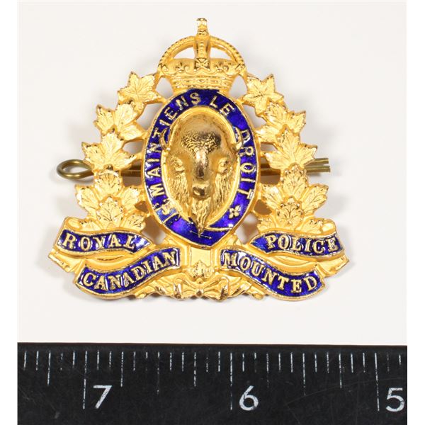 #277 1973 GAUNT REISSUE KINGS CROWN RCMP CAP BADGE
