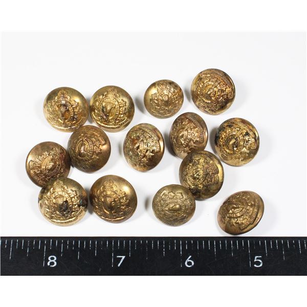 #279 14 KINGS CROWN RCMP BUTTONS SMALL SIZE