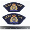 Image 1 : #285 VINTAGE RCMP GRC PAIR CLOTH PATCH INSIGNIA