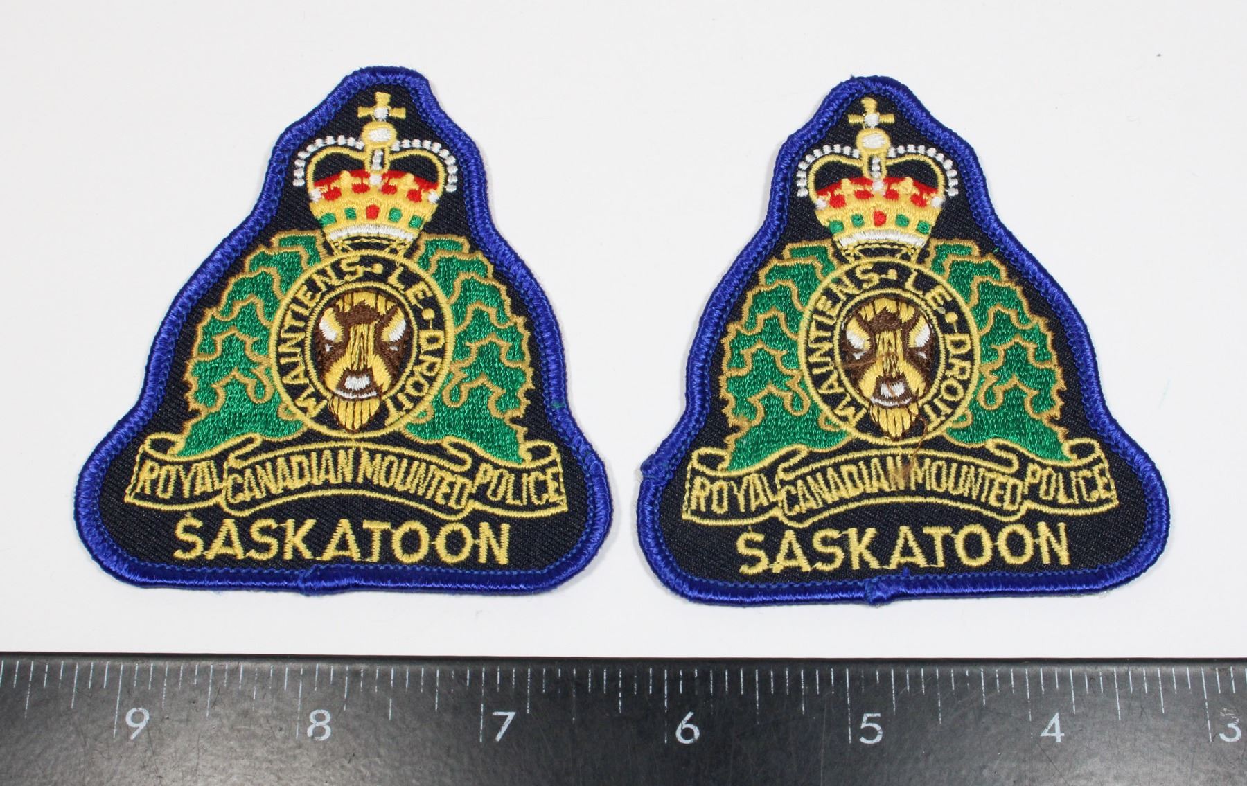 Saskatoon Rcmp #292 PAIR RCMP SASKATOON PATCH INSIGNIA