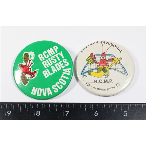 #308 PAIR RCMP HOCKEY PINS 1970'S 1977 LOBSTER
