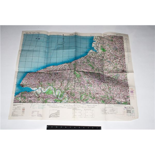 #314 WORLD WAR TWO BRITISH MAP HAVRE-AMIENS 1943