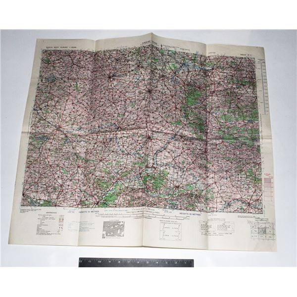 #315 WORLD WAR TWO BRITISH MAP AMIENS-MONS 1943