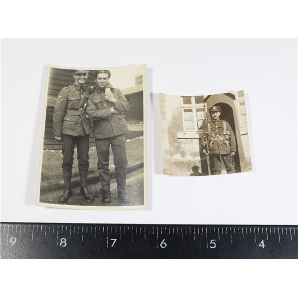 #325 WW1 PHOTOGRAPH PAIR OF SOLDIERS TANK BADGE