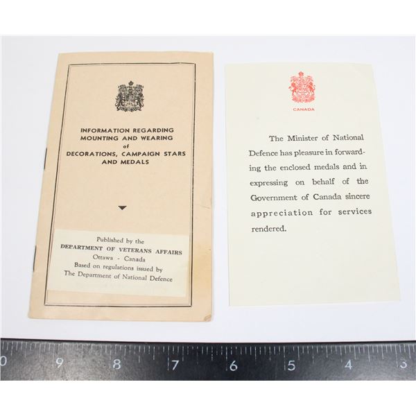 #342 CANADA WW2 MEDAL MOUNTING BOOKLET W/PAPER