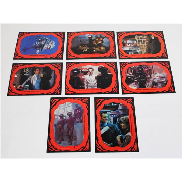 #583 DISNEY'S THE BLACK HOLE 8 STICKER CARDS 1979