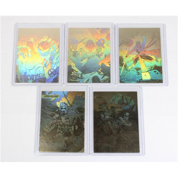 #600 IMPEL 1992 HOLOGRAM CARDS XH-1 XH-5 FULLSET