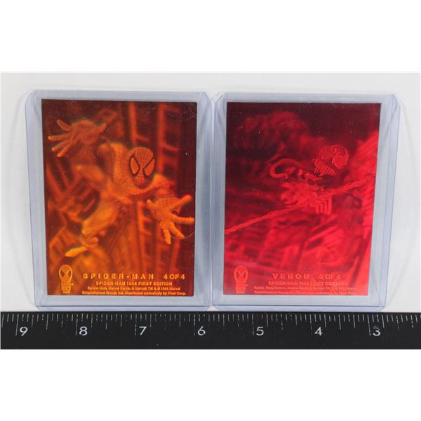 #606 VENOM + SPIDER-MAN HOLOGRAPHIC CARDS 1994