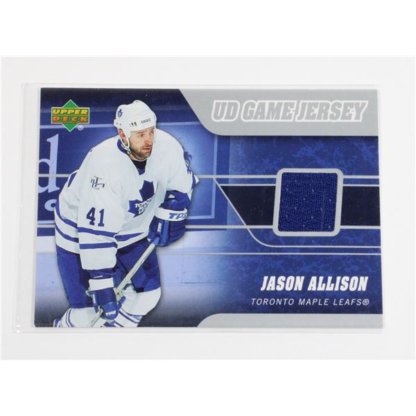 #627 UPPER DECK GAME USED JERSEY CARD TORONTO