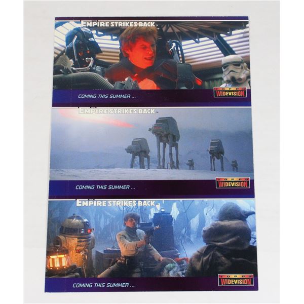 #651 THREE CARD DESIGNED LARGE STAR WARS TOPPS