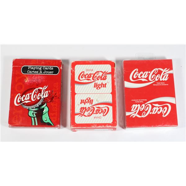 #688 LOT COCA-COLA COKE THREE PLAYING CARD SETS