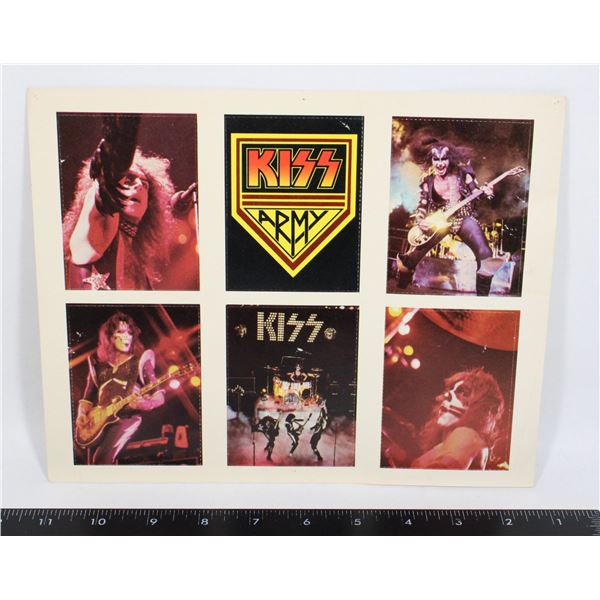 #709 KISS UNCUT CARD SHEET FROM 1976 VINYL INSERT