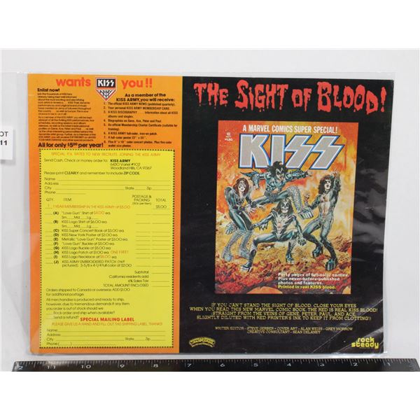 #711 KISS COMIC BOOK ARMY PROMO 1977 LOVE GUN