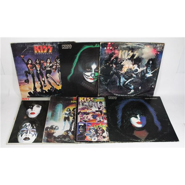 #713 COVER ONLY LOT OF 7 KISS ALBUM COVERS DYNASTY