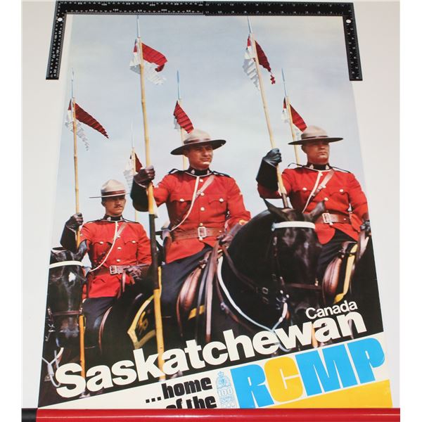 #722 VINTAGE RCMP SASKATCHEWAN POSTER 34X22 INCH