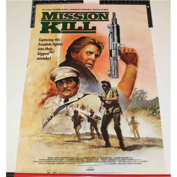 #735  CULT ACTION MOVIE POSTER MISSION: KILL 1987