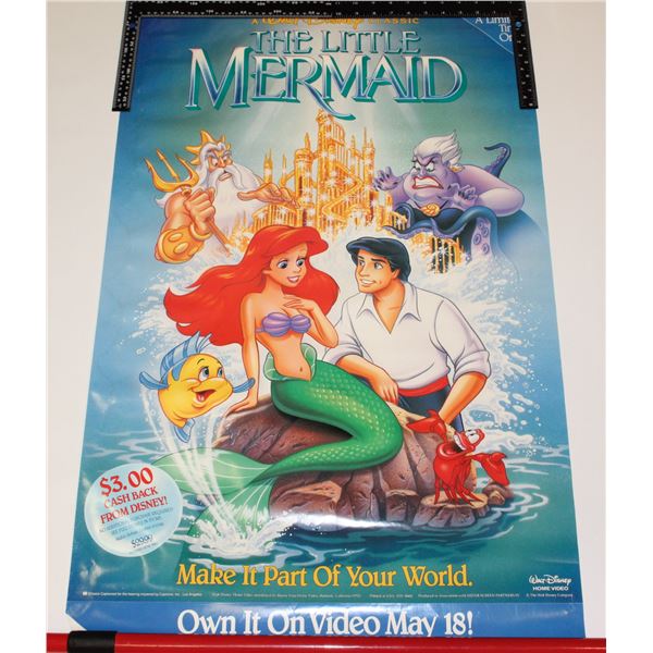#738  DISNEY THE LITTLE MERMAID VHS MOVIE POSTER
