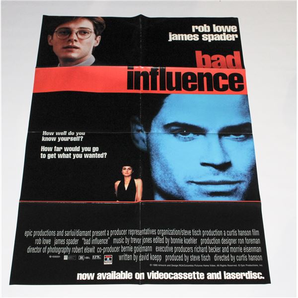 #746 VINTAGE MOVIE POSTER BAD INFLUENCE 1990