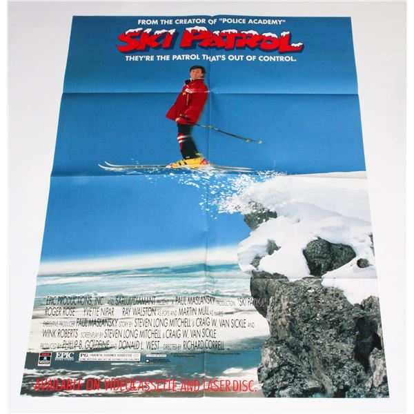 #748 VINTAGE MOVIE POSTER SKI PATROL 40X27 1990