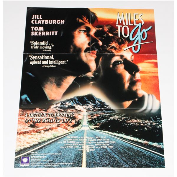 #750 VINTAGE MOVIE POSTER MILES TO GO 25X18 1986