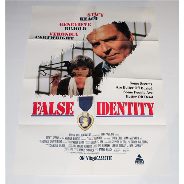 #752 VINTAGE MOVIE POSTER FALSE IDENTITY 1990