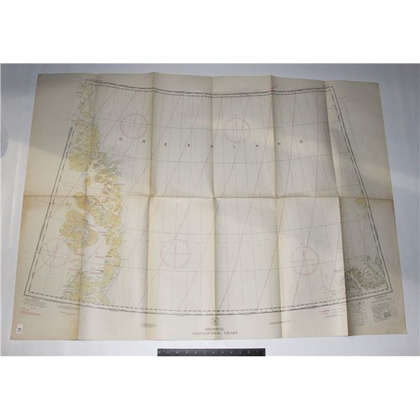 #767 WW2 OCT 1941 US ARMY GREENLAND MAP 46X34