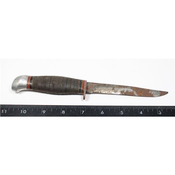 #796 WORN SHEFFIELD ENGLAND FIXED BLADE KNIFE