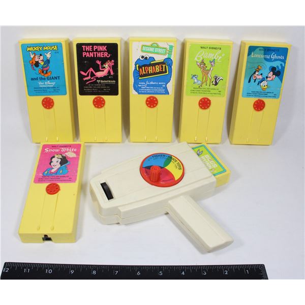 #850 FISCHER-PRICE MOVIE VIEWER WORKS 1973 7 TAPES